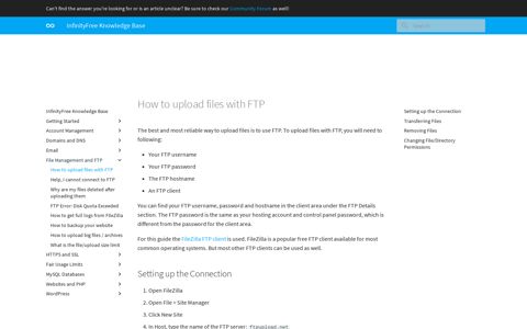 How to upload files with FTP - InfinityFree Knowledge Base