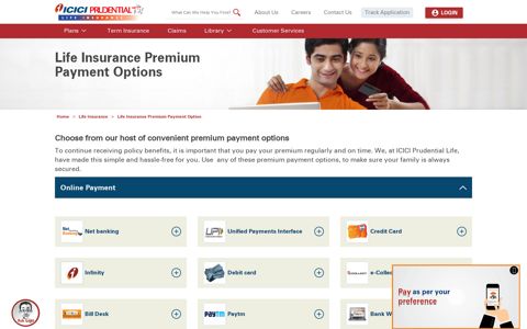 Life Insurance Premium Payment Options in India | ICICI Prulife