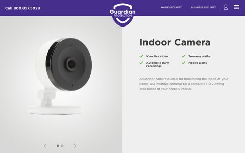 Indoor Camera - Guardian Protection Website