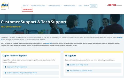 Customer Tech Support | Lewan Technology