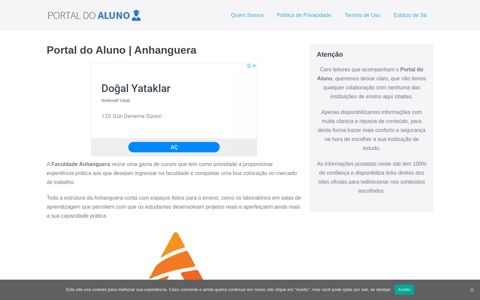 Anhanguera → Portal do Aluno | Entrar