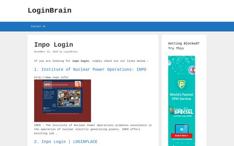 Inpo Institute Of Nuclear Power Operations: Inpo - LoginBrain