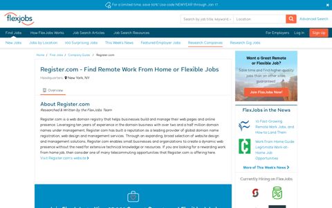 Register.com - Remote Work From Home ... - FlexJobs