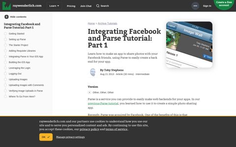 Integrating Facebook and Parse Tutorial: Part 1 ...