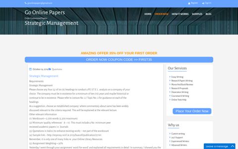 Strategic Management - Go Online Papers