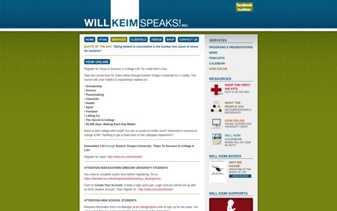 Keim Online - Will Keim Speaks!