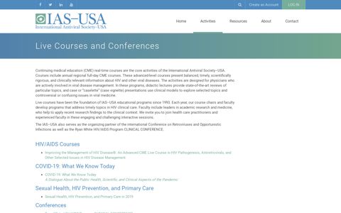Live Courses and Conferences - IAS-USA