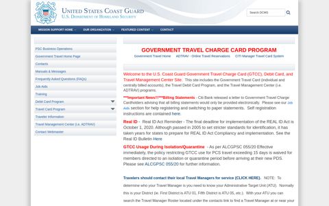 Government Travel Charge Card Program
