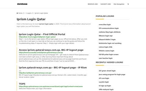 Iprism Login Qatar ❤️ One Click Access