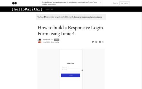 How to build a Responsive Login Form using Ionic 4 | by ...