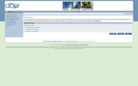 Licensing Portal - License Search - MyFloridaLicense.com