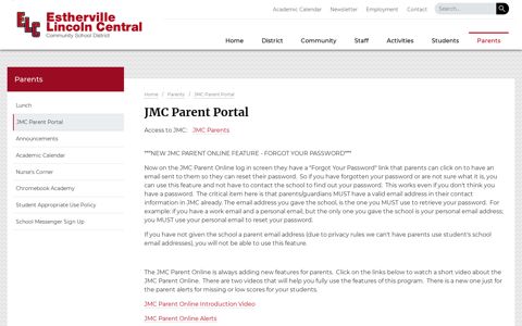 JMC Parent Portal | Estherville Lincoln Central Community ...