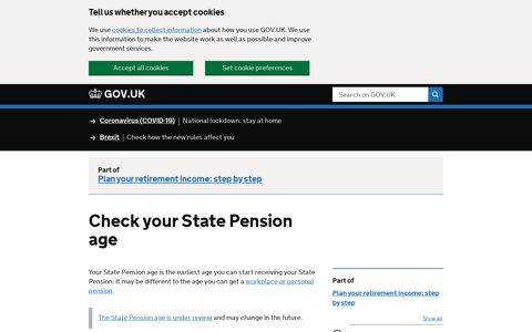 Check your State Pension age - GOV.UK