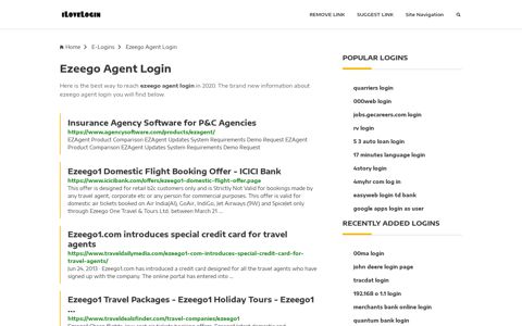 Ezeego Agent Login ❤️ One Click Access - iLoveLogin