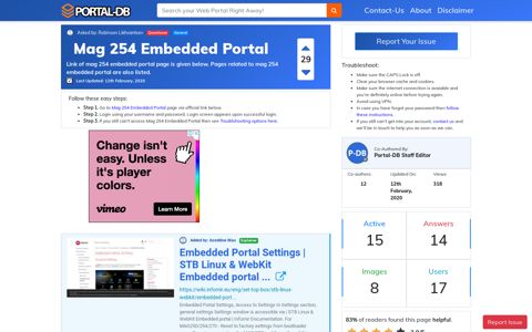 Mag 254 Embedded Portal