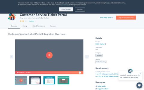 Customer Service Ticket Portal HubSpot Integration | Connect ...
