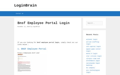 bnsf employee portal login - LoginBrain