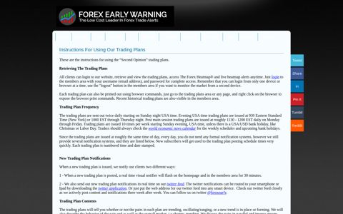 Instructions For Using Our Trading Plans - Forexearlywarning