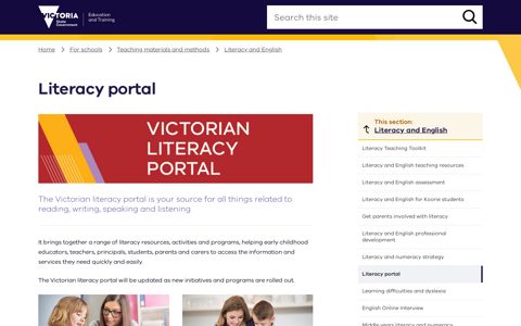 Literacy portal - Department of Education and Training Victoria