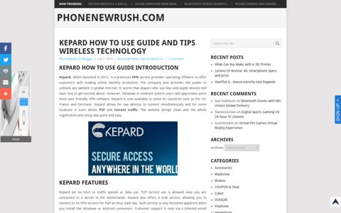 Kepard How to use Guide and Tips Wireless Technology