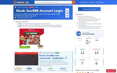 Kiosk 2scr888 Account Login - Portal-DB.live