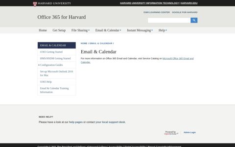 Email & Calendar | Office 365 for Harvard