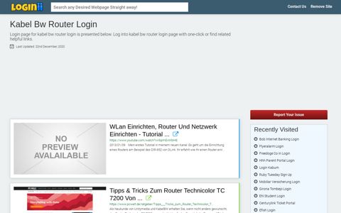 Kabel Bw Router Login - Loginii.com