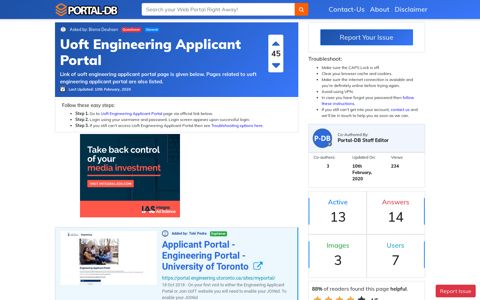 Uoft Engineering Applicant Portal