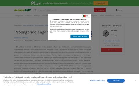 Propaganda enganosa - Imedicina - Software- Reclame Aqui