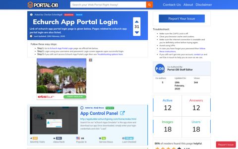 Echurch App Portal Login
