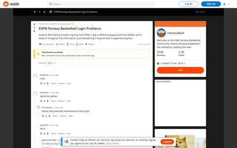 ESPN Fantasy Basketball Login Problems : fantasybball - Reddit