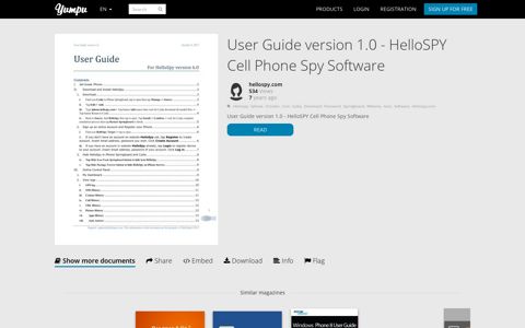 User Guide version 1.0 - HelloSPY Cell Phone Spy Software