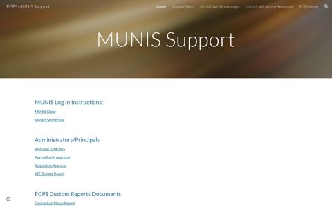 FCPS MUNIS Support - Google Sites