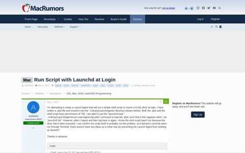 Run Script with Launchd at Login | MacRumors Forums