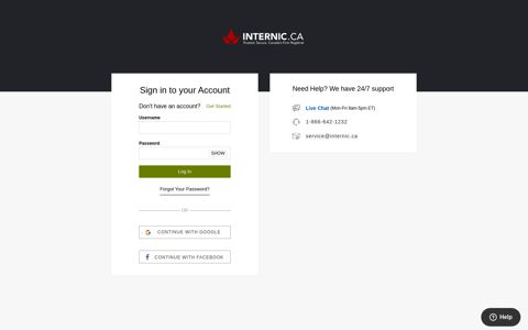 Sign in to your Account - Internic.ca