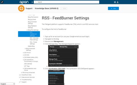 RSS - FeedBurner Settings - Knowledge Base (APAN9.0 ...