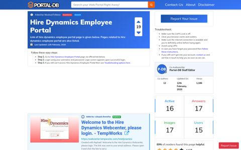 Hire Dynamics Employee Portal