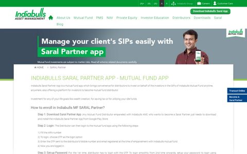 Saral Partner App - Mutual Fund Investment App by Indiabulls