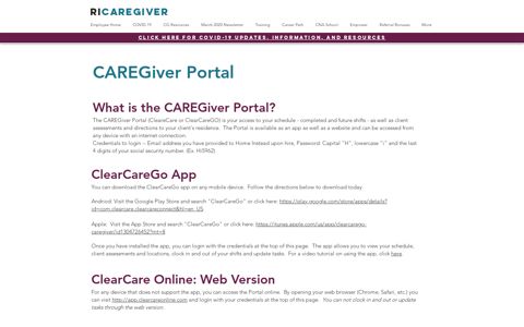 CAREGiver Portal | RI CAREGiver