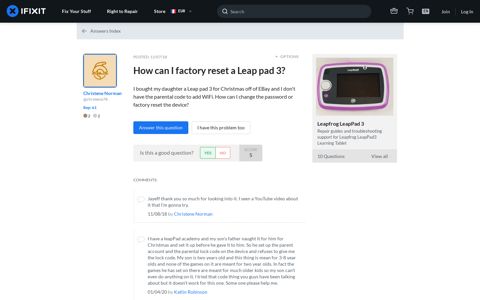 How can I factory reset a Leap pad 3? - Leapfrog LeapPad 3 ...