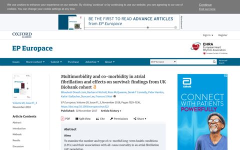 Multimorbidity and co-morbidity in atrial fibrillation and effects ...