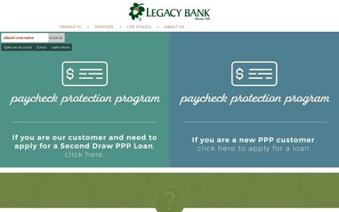 Welcome to Legacy Bank