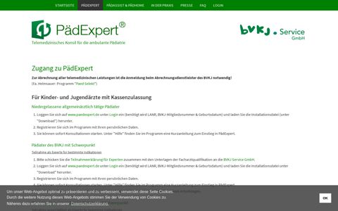 Zugang zu PädExpert - PädExpert