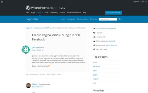Creare Pagina iniziale di login in stile Facebook | WordPress ...