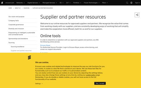 Ericsson Supplier and Partner Resources - Ericsson