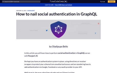 How to nail social authentication in GraphQL - freeCodeCamp