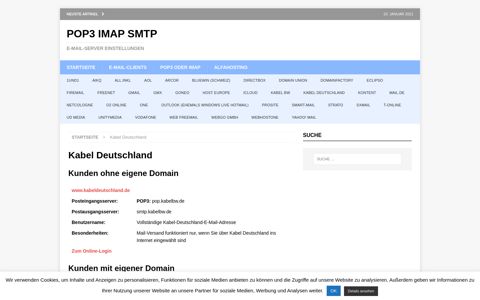 Kabel Deutschland - POP3 IMAP SMTP