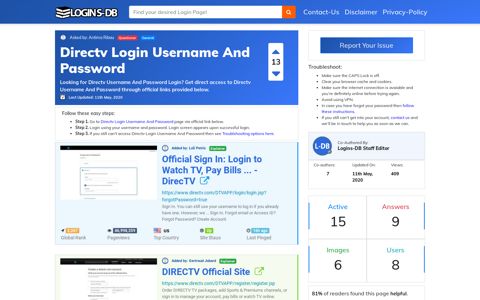 Directv Login Username And Password - Logins-DB