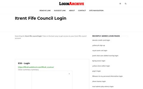 Itrent Fife Council Login - Sign in to Your Account