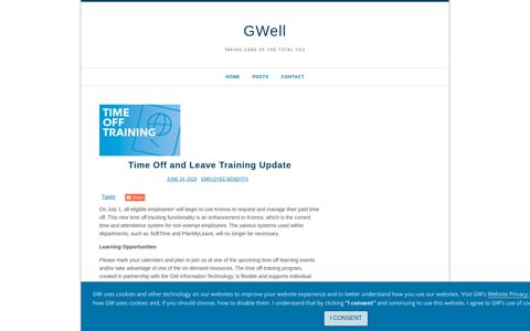 Time Off and Leave Training Update – GWell